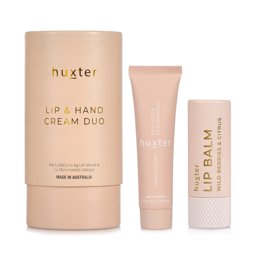 Huxter Lip And Hand Cream Duo Sea Salt And Cedarwood