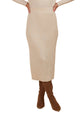 Isle of Mine Juno Ribbed Knit Midi Skirt Canvas