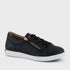 Homyped Lotti Zip Lace Women's Leather Comfort Sneakers Black C+/D Width Size 9