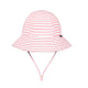 Bedhead Hats Kids Ponytail Bucket Hat Pink Stripe for Ages 3 to 6 Years 54CM