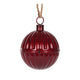 Holly and Ivy Ribbed Burgundy Bell Christmas Ornament 14CM