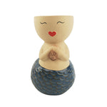 Urban Mermaid Ceramic Planter Ornament Display Pot Blue 15cm