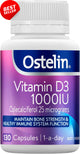 Ostelin Vitamin D3 1000IU Capsules for Bone and Immune Health 60 Count