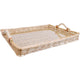 Lavida Woven Willow Tray With Glass Base Extra Large 54CM