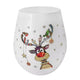 Christmas Stemless Wine Glass Bug Art Tableware Rudolph