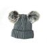 Morgan & Taylor Nakita Double Pom Pom Beanie in Grey