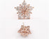 925 Sterling Silver Ladies Cute Snow Snowflake Stunning Crystal Stud Earrings