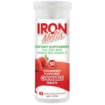 Iron Melts Chewable Iron Folic Acid and Vitamin B12 Supplement Tablets 50 Pack