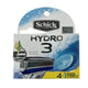 Schick Hydro 3 Razor Blade Refills 4PCS