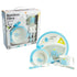 Bamboo Fiber Kids 5 Piece Dinning Set With Whale Design And Blue Color