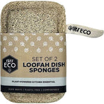 Ever Eco Natural Loofah Dish Sponges for Kitchen Cleaning Set of 2