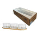 Nf Living Serving Glass Tray With Bowls Natural Bamboo 30CM 3