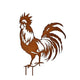 Bronrob Rustic Rooster Outdoor Garden Stake Ornament Decor
