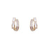 Sterling Gold and Silver Half Hoop Stud Earrings