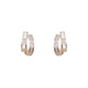 Sterling Gold and Silver Half Hoop Stud Earrings