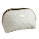 Lulu Grace Star Embossed Clam Shell Cosmetic Bag White