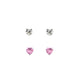 Rossan Duo Heart Belly Bar with Aquamarine and Light Amethyst Cubic Zirconia