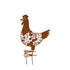 Bronrob Rustic Metal Hen Garden Stake Ornament