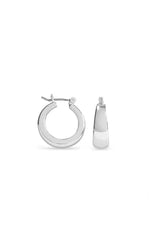 Ear Sense Silver Tapered Click Hoop Earrings 15mm