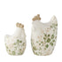 Willow & Silk Set/2 Ass Size Green Leaf Chooks 10.5x8x14.5cm/9x6x11.5cm