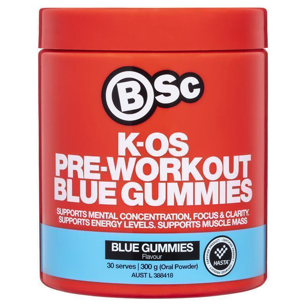 BSc K-OS Pre-Workout Blue Gummies 300g