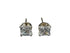 Ross Sterling Silver Square Cubic Zirconia Stud Earrings 7MM