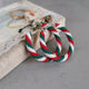 Candy Cane Twisted beaded hoop earrings Christmas seed bead earrings handmade