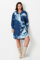 17 Sunday Shibori Denim Dress Japanese Tie Dye Style Casual Midi Dress