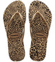Havaianas Slim Animal Flip Flops in Sand Gold 39/40