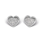 Studex Silver Surgical Steel Heart Glitter White Earrings 5mm