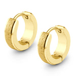 Textured Huggy Gold Plated Earrings FE4499G