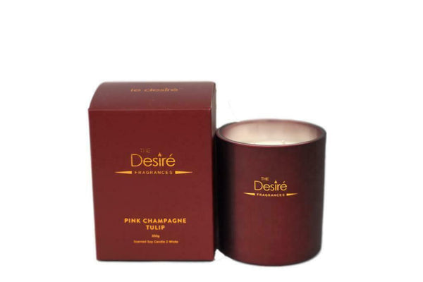 Le Desire PINK CHAMPAGNE TULIP Scented Soy Candle 2 Wicks 350g - Cosmetics Squad