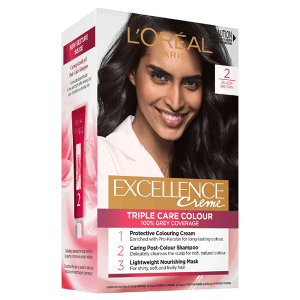 L'Oreal Excellence Creme 2 Black Brown Hair Colour