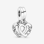 Pandora Linked Sister Hearts Split Dangle Charm