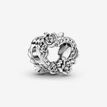 Pandora Open Heart & Rose Flowers Charm