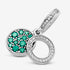 Pandora Sparkling Green Disc Double Dangle Charm