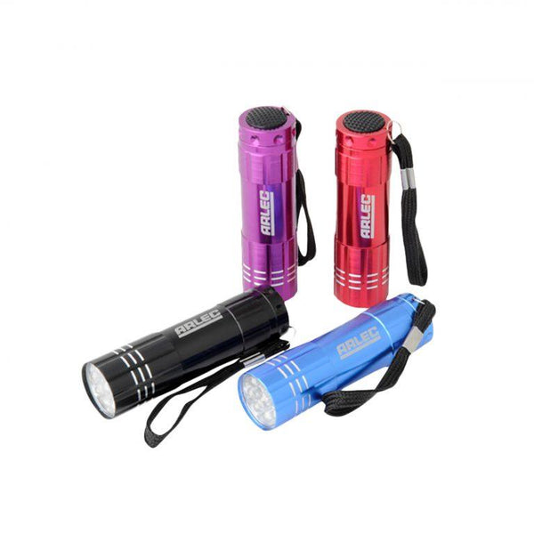 Arlec 9 LED Watchman Mini Metal Torch with Batteries